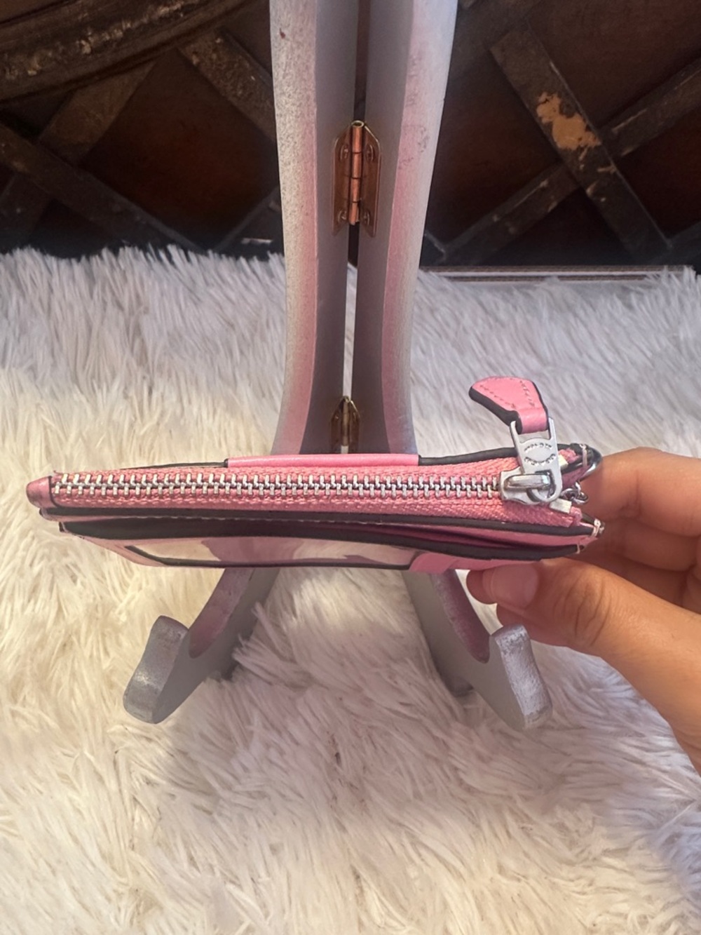 Coach Pink Signature Small Zip Card Case - Picture 3 of 6